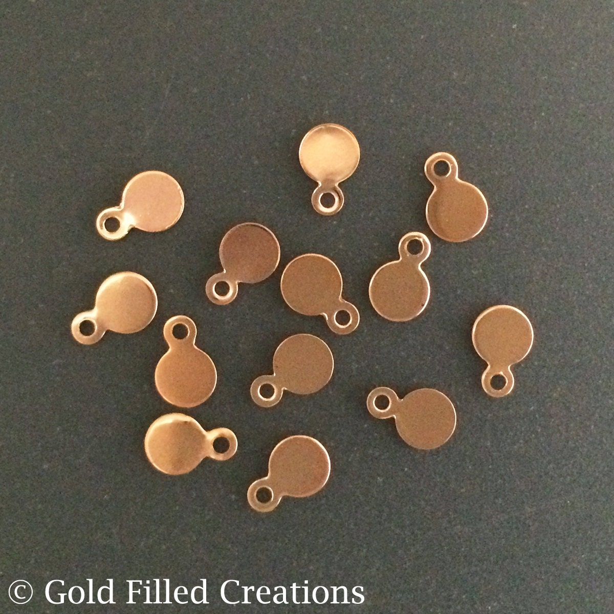 20pcs Rose Gold Filled Round Disc tiny stamping blanks tag 4.5mm rose