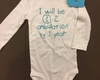 As is ambulation bodysuit 9 months long sleeve