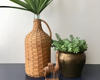 vintage wicker wrapped demi john
