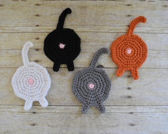 Cat Butt Coaster - Mug Rug - Drink Coasters - Cat Coasters - Coasters - Drink Coasters - Funny Coasters - Table Protector -Mother's Day Gift