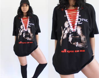 90's Distressed Tupac Tee, 90's Tupac Tee, Kylie Oversized Tee, Tupac T-shirt Dress, 90's Tupac T-shirt, Streetwear Logo T-shirt, Tupac Tee