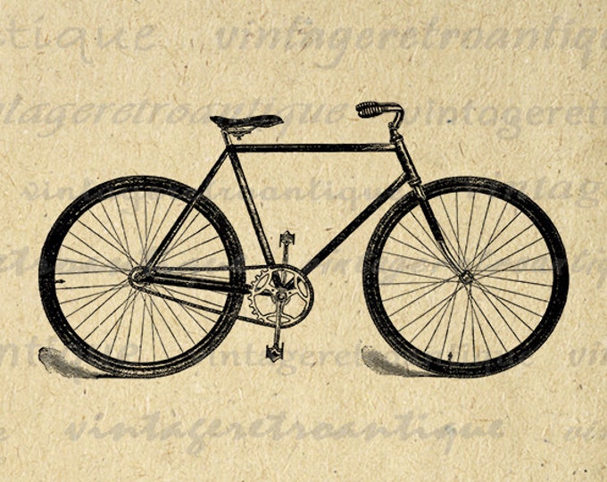 Printable Digital Old Bicycle Graphic Bike Illustration Image Download Vintage Clip Art Jpg Png Eps HQ 300dpi No.1502