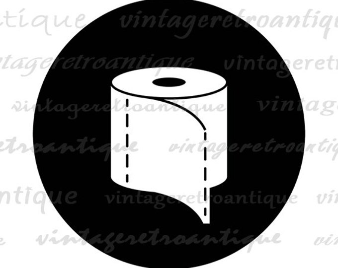 Toilet Paper Image Graphic Digital Toilet Paper Roll Printable Bathroom Icon Download Vintage Clip Art Jpg Png Eps HQ 300dpi No.4408