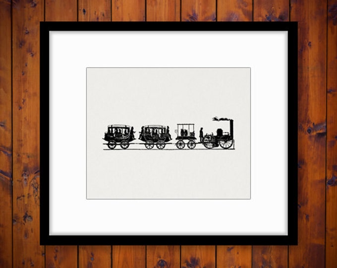 Old Train Digital Graphic Image Locomotive Printable Antique Download Vintage Clip Art Jpg Png Eps HQ 300dpi No.169