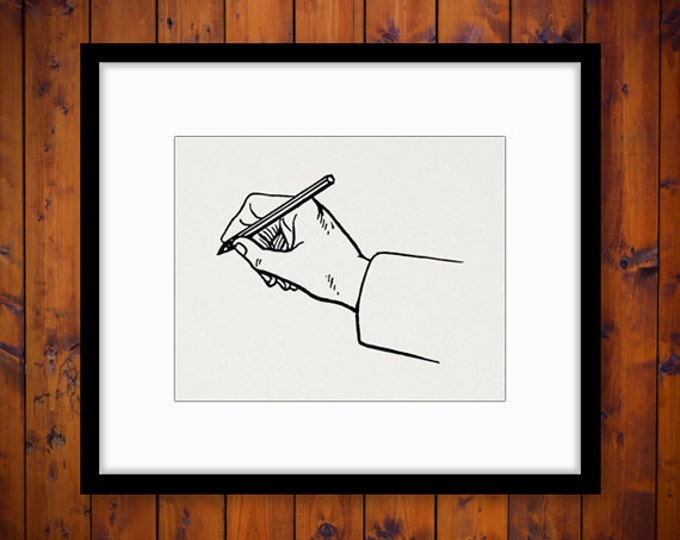 Digital Hand Writing Graphic Download Drawing Pencil Printable Image Vintage Clip Art Jpg Png Eps HQ 300dpi No.377