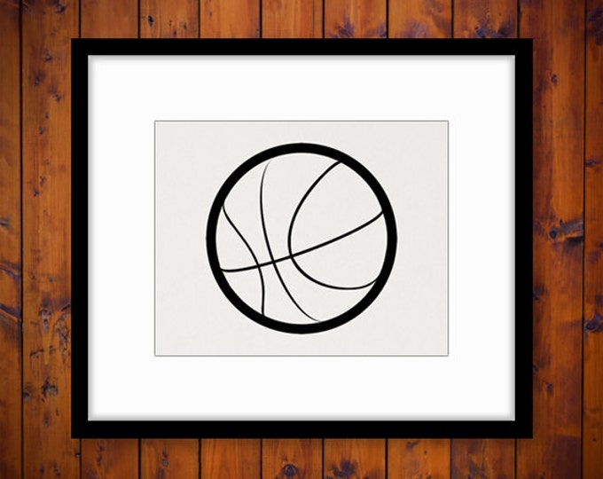 Digital Printable Basketball Download Sports Graphic Basketball Image Vintage Clip Art Jpg Png Eps HQ 300dpi No.4539