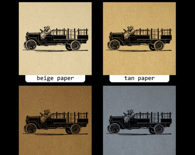 Printable Antique Truck Graphic Image Digital Illustration Download Vintage Clip Art Jpg Png Eps HQ 300dpi No.3459