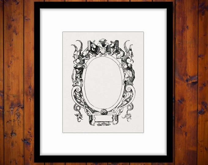 Printable Image Classical Frame Download Mythology Digital Greek Graphic Vintage Clip Art for Transfers etc HQ 300dpi No.961