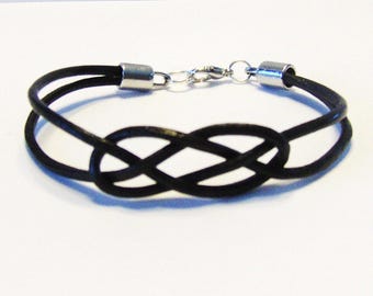 Leather Infinity Bracelet - Brown Leather Bracelet - Unisex Leather Bracelet - Minimalist Bracelet - Knotted Bracelet - Gift Ideas - Leather