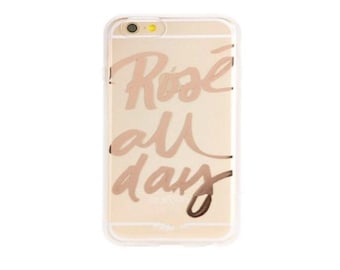 Wine iPhone Case, Clear Transparent Wine Phone Case, Rose All Day Wine Gift, wine decor, wine iPhone case, iPhone 6 clear case