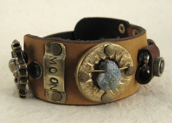 401 Celestial Steampunk Burning Man Assemblage Bracelet Recycled Jewelry Industrial Machine Age by ShabbyLuxury steampunk buy now online