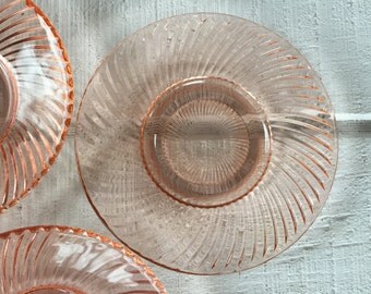 Pink Depression Glass Plates, Vintage Federal Glass Dessert Plate, Depression Glass Plate, Diana PINK Federal Glass bread and butter plate
