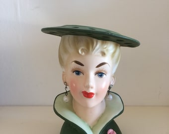 Relpo 1950's Ceramic Vintage Head Vase
