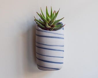 Wall Planter, Succulent Wall Planter, Succulent Planter, Ceramic Planter, Indoor planter, Outdoor Planter, DIY, agate, marbled, no plant, W6