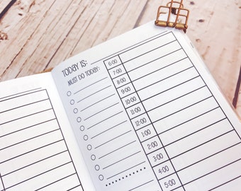 Traveler's Notebook POCKET Size Day on One Page Planner Inserts {{30 DAYS}}