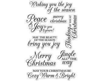 Hero Arts JINGLE ALL The WAY Merry Christmas Messages Stamp Set Clear Acrylic Stamp Set Cl722 1.cc22