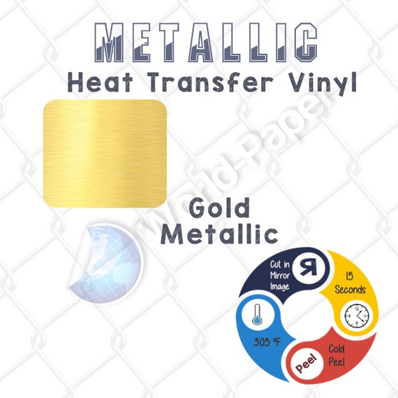 Items similar to METALLIC GOLD Heat Transfer Vinyl 20"x 5 FT on Etsy