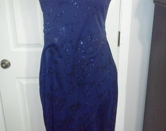 Glitter party dress in midnight blue