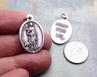 Saint Agatha Medal. Patron Saint of Breast Cancer Patients and Survivors. Protection Medal. Catholic pendant, religious charm
