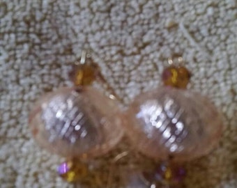 Golden foil globe earrings