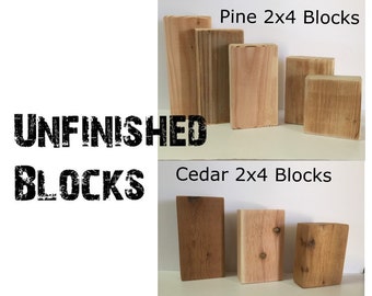 Unfinished Wooden Blocks -- DIY Crafting -- Wooden Blocks -- U-Craft-It 2x4 Blocks