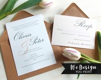Wedding Invitation Template, Wedding Invitation Set, Elegant Wedding Invitation Printable, DIY Wedding Invitation, Vintage Wedding Invite