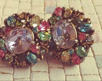 Multi Colored Vintage Hollycraft Earrings