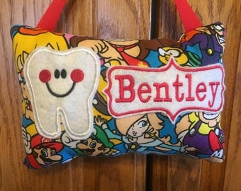 Mario Brothers Nintendo personalized tooth fairy pillow