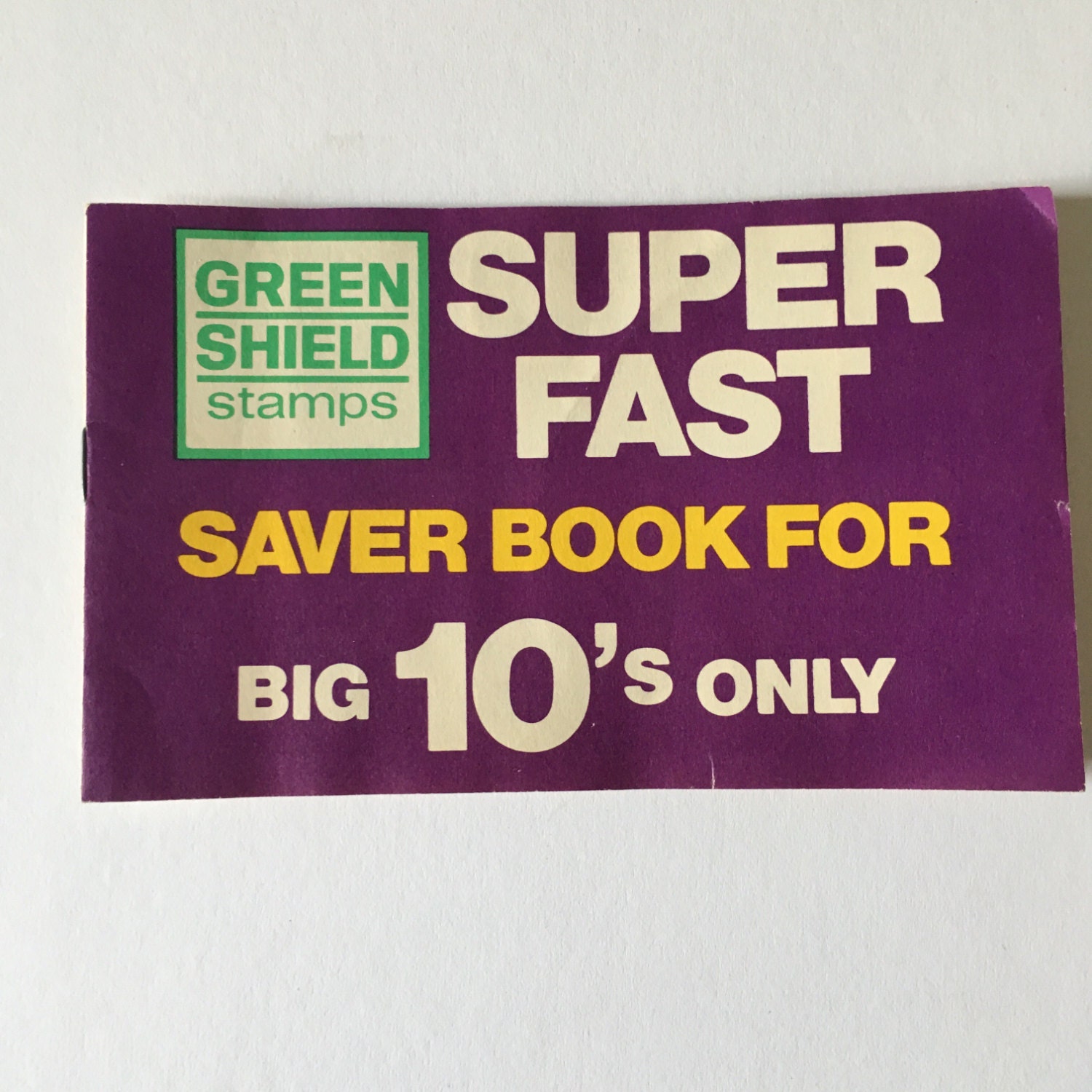 Vintage Green Shield Stamp Saver Book UK Super Fast Saver Book
