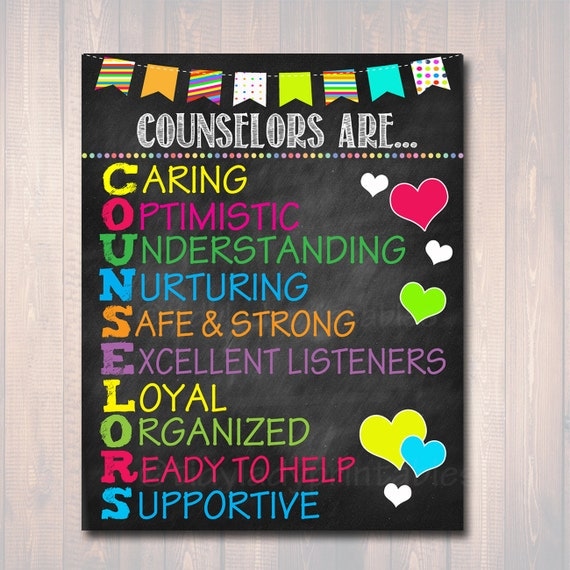School Counselor Poster Counselors Are Acronym Art Office