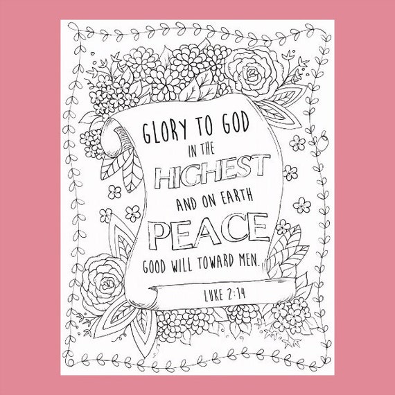 Christian Coloring Page Glory to God Coloring Holiday
