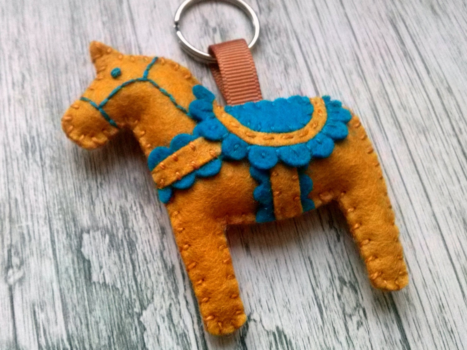 plush horse keychain