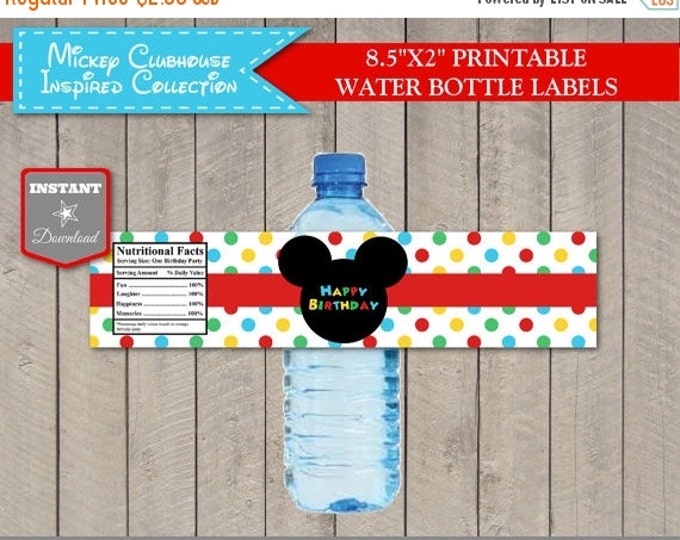 SALE INSTANT DOWNLOAD Mouse Clubhouse Printable Party Water Bottle Labels / Wrappers / Clubhouse Collection / Item #1649