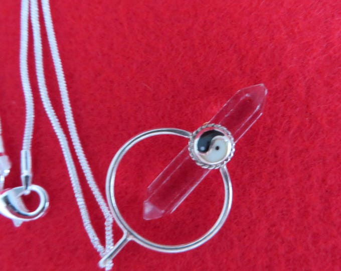 Vintage Yin Yang Pendant, Sterling Silver Necklace