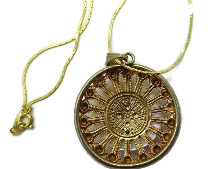 Mother of Pearl Pendant - Egyptian Queen Pendant Necklace Vintage Nefertiti Pendant, Cobra Chain Necklace, Gift idea, Gift Boxed