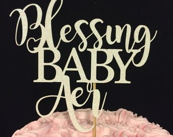 Baptism cake topper, christening cake topper, blessing baby cake topper, god bless cake topper, personalized baptism cake topper