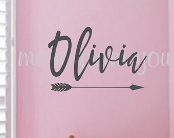 Name with Arrow Wall Decal - Girls Room Wall Decal - Nursery Wall Decal - Personalized Wall Decal - DIY Wall Decal - DIY Name Wall Decal