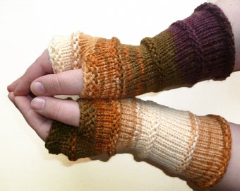 Knit Fingerless gloves | Arm warmers | Womens Fingerless | Long Mittens | Wrist warmers | Mismatched Gloves |