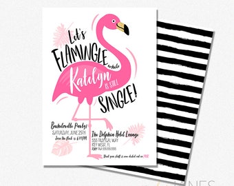 Flamingle Bachelorette Invitation | Flamingle Invite | Flamingle Shower Invite | Flamingo Printable - 5X7 with *bonus reverse side"