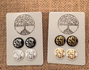 Basic Monogrammed Earring Set