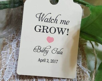 Personalized Favor Tags 2"L x1"w Wedding tags, Thank You tags, Favor tags, Gift tags, Bridal Shower Favor Tags, let love grow