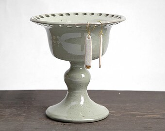Pottery earring organizer, pottery earring holder, jewelry dish, ceramic earring tree