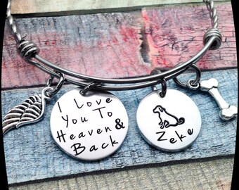 Dog Memorial Gift, Loss of Family Dog, Pet Loss Gift, Memorial Bangle, Sympathy Bracelet, In loving memory of dog, Dog Death Gift