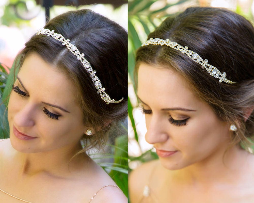 Gold Bridal Headband gold crystal Headpiece Wedding Headpiece