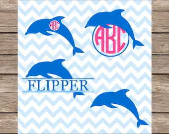 Dolphin svg Dolphins svg Monogram svg Dolphin Monogram svg Nautical svg Monogrammed svg svg files cutting file silhouette cricut