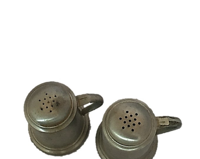 Vintage Pewter Salt and Pepper Shackers by Web Pewter | Mug Salt & Pepper Shakers Tankard Style