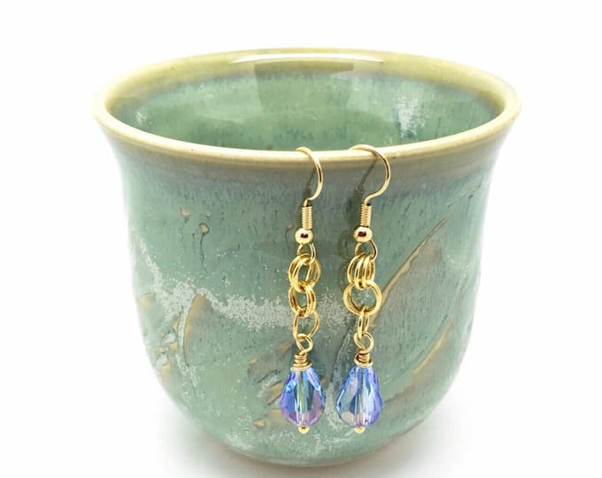 Light blue earrings, blue crystal earrings, blue preciosa earrings, blue earrings, light blue dangle, blue dangle, Sky Blue Earrings