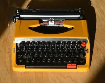 Working Typewriter - Beautiful Mango Colored Brother 250TR De Luxe - Fully Serviced