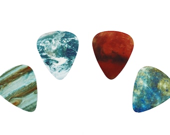 4 PLANET guitar picks, Custom Guitar Pick, Custom Guitar Picks, Personalized Guitar Pick