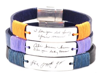 custom handwriting bracelet, handwriting jewelry, signature bracelet, memorial jewelry, personalized aluminum jewelry, engraved bracelet